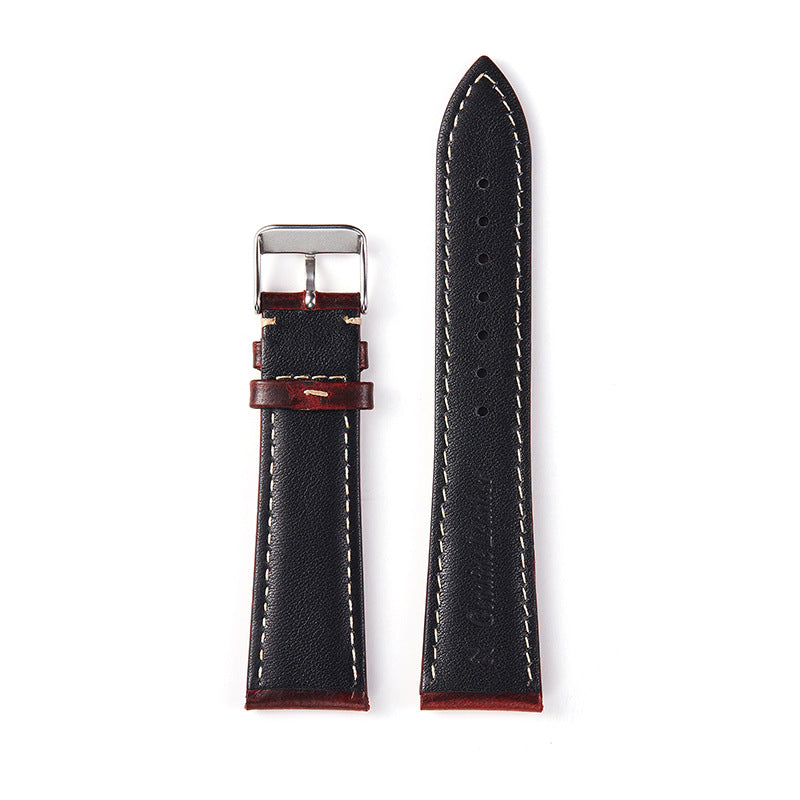 High Quality Leather Strap Vintage Oil Wax Leather Watch Band Cowhide Watchband 18mm 19mm 20mm 21mm 22mm