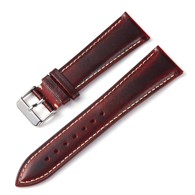 High Quality Leather Strap Vintage Oil Wax Leather Watch Band Cowhide Watchband 18mm 19mm 20mm 21mm 22mm