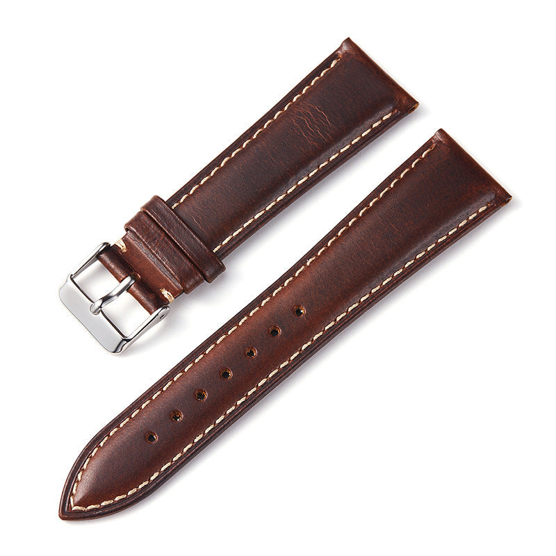 High Quality Leather Strap Vintage Oil Wax Leather Watch Band Cowhide Watchband 18mm 19mm 20mm 21mm 22mm