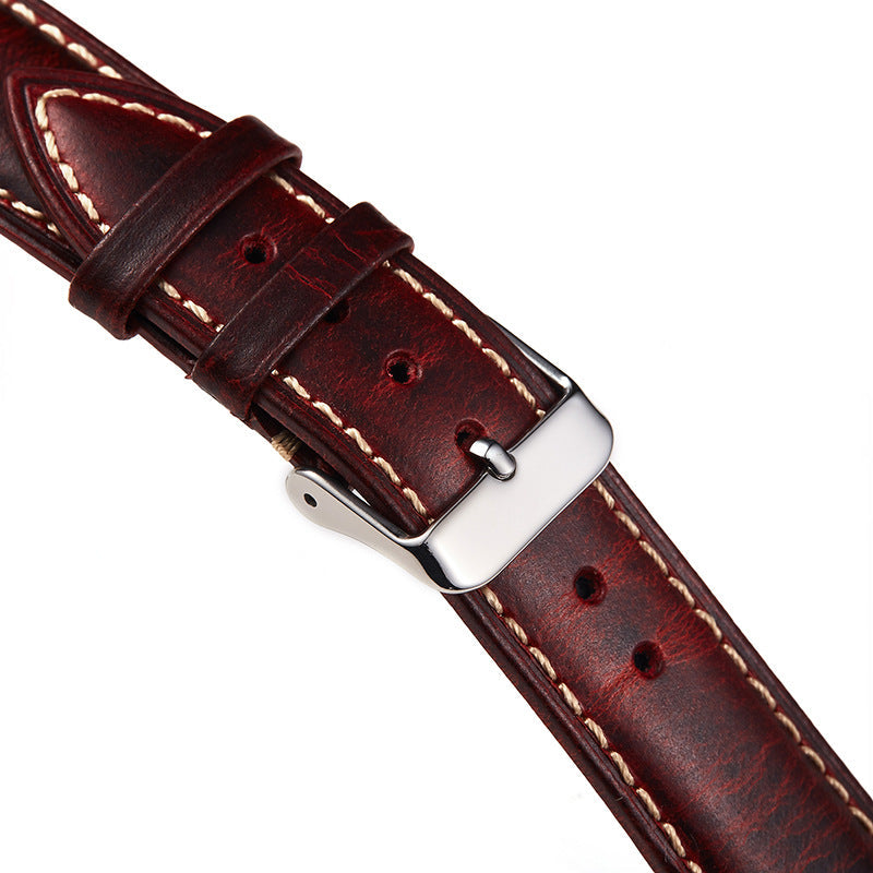 High Quality Leather Strap Vintage Oil Wax Leather Watch Band Cowhide Watchband 18mm 19mm 20mm 21mm 22mm