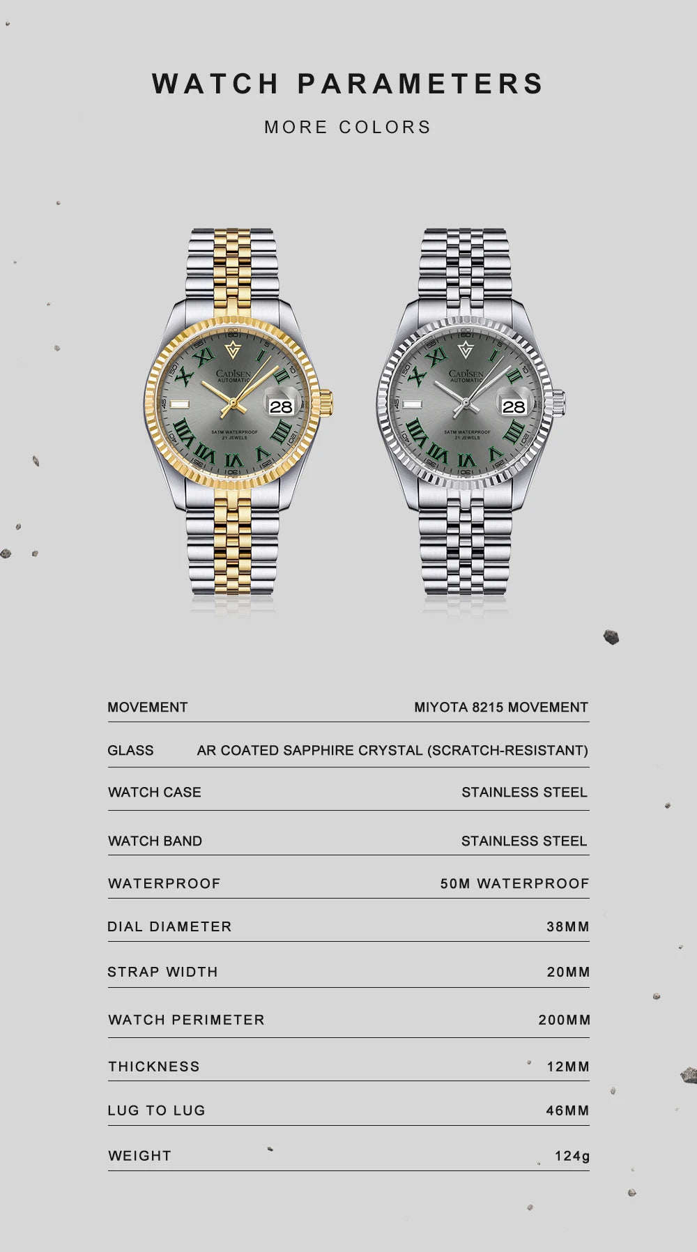 CADISEN C8211 Dayjust Dress Watch