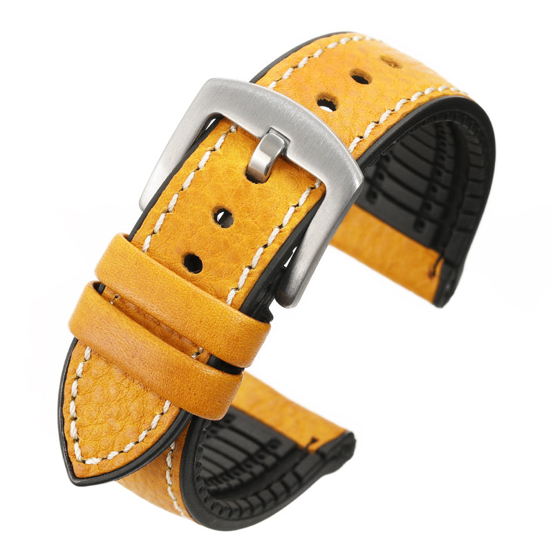 Premium Quality Leather-Fluorine Ruber Watch Bands Vintage Strap 20mm 22mm