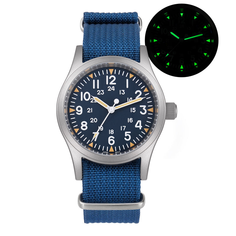 Militado ML05 VH31 Vintage Military Watch  Blue Dial