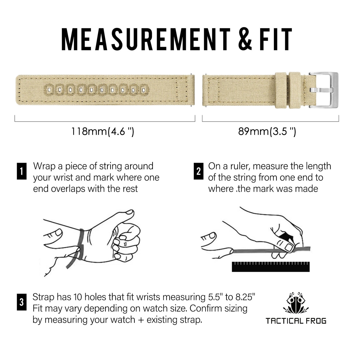 Canvas Watch Strap Vintage Watch band 20mm 22mm