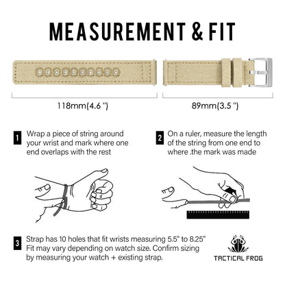 Canvas Watch Strap Vintage Watch band 20mm 22mm