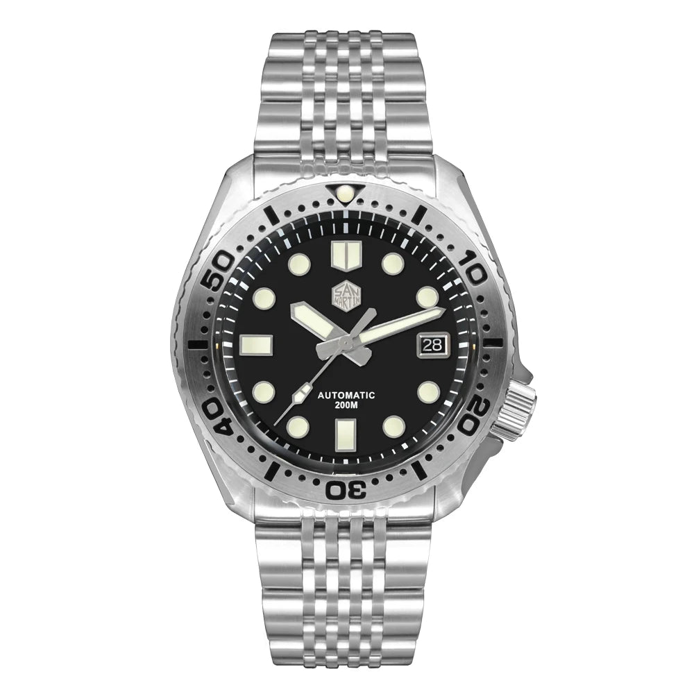 San Martin SN046G Diving Watch Abalone 42.5MM NH35 C3 Luminous AR Sapphire 20Bar Luxury Watch