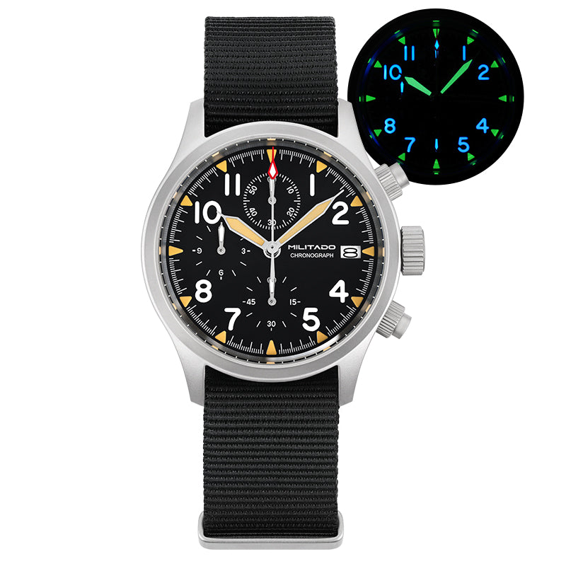 Chronograph Watch Militado ML1868  Retro VK67 Quartz
