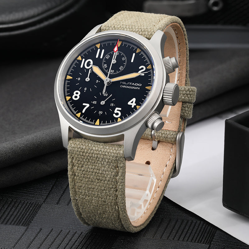 Chronograph Watch Militado ML1868  Retro VK67 Quartz