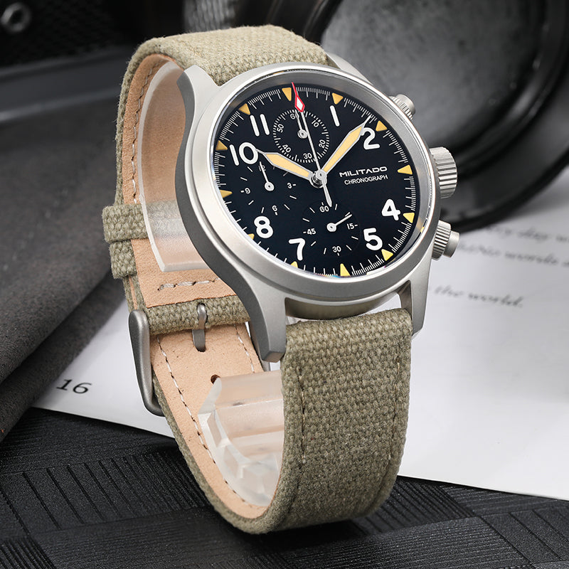Chronograph Watch Militado ML1868  Retro VK67 Quartz