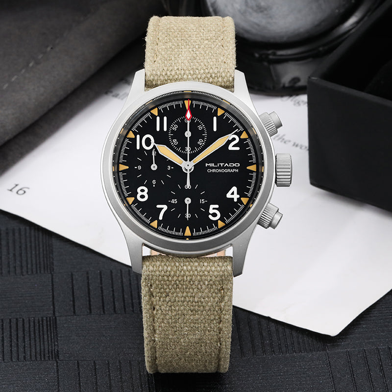 Chronograph Watch Militado ML1868  Retro VK67 Quartz