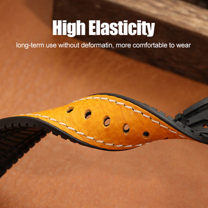 Premium Quality Leather-Fluorine Ruber Watch Bands Vintage Strap 20mm 22mm