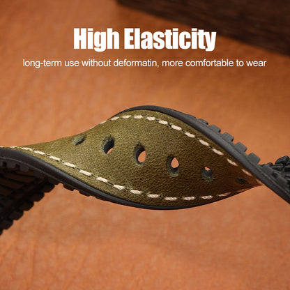 Premium Quality Leather-Fluorine Ruber Watch Bands Vintage Strap 20mm 22mm