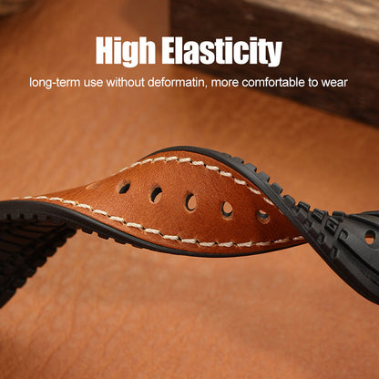 Premium Quality Leather-Fluorine Ruber Watch Bands Vintage Strap 20mm 22mm