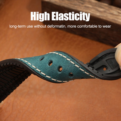 Premium Quality Leather-Fluorine Ruber Watch Bands Vintage Strap 20mm 22mm