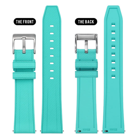 FKM Rubber Watchband  Herringbone Textured  Watch Strap20mm 22mm