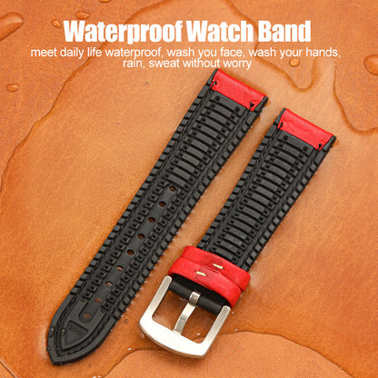 Premium Quality Leather-Fluorine Ruber Watch Bands Vintage Strap 20mm 22mm