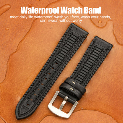 Premium Quality Leather-Fluorine Ruber Watch Bands Vintage Strap 20mm 22mm