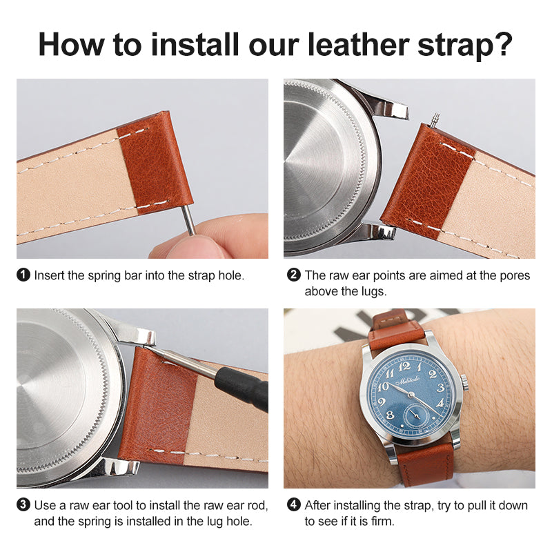 20mm Genuine Leather Watch Strap