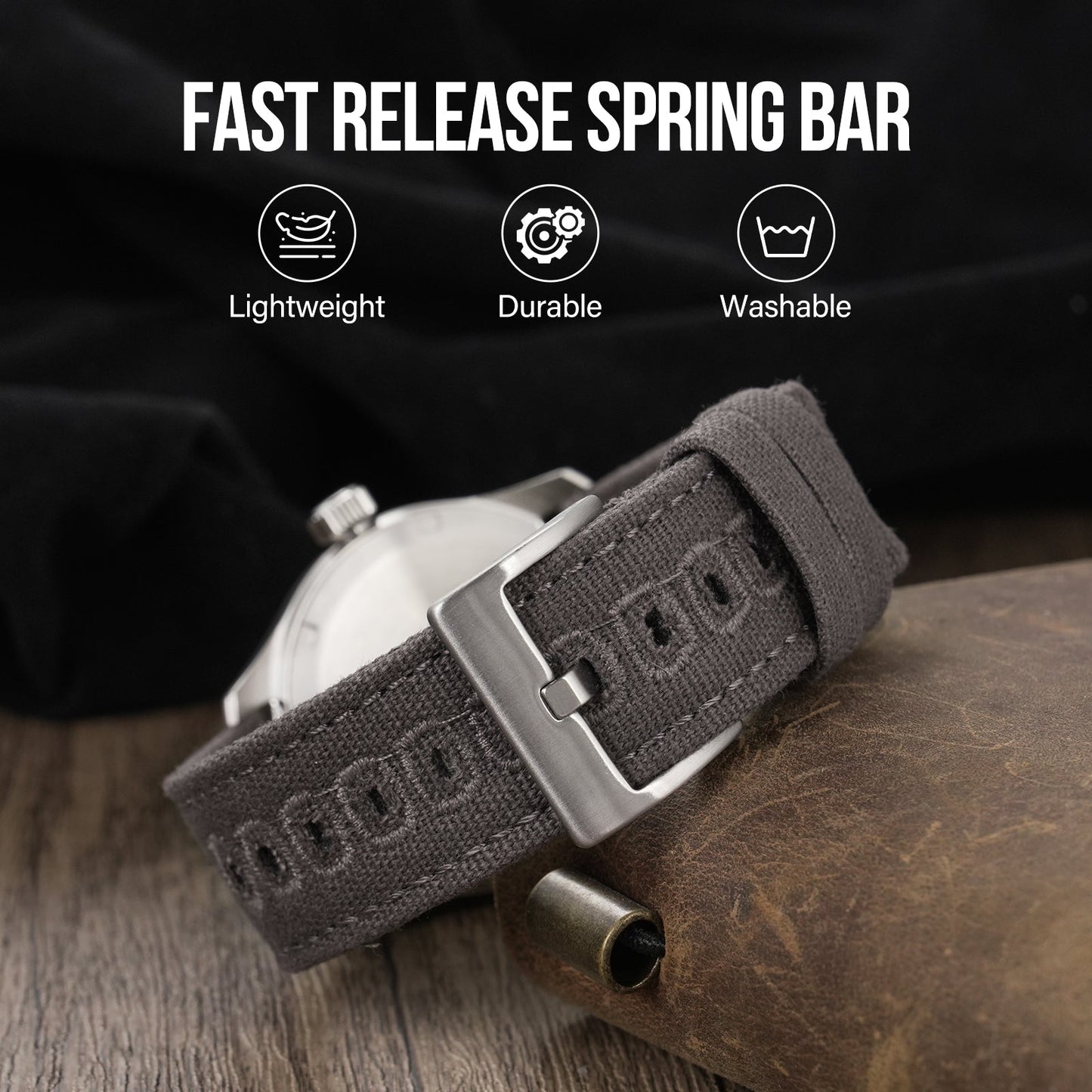 Canvas Watch Strap Vintage Watch band 20mm 22mm