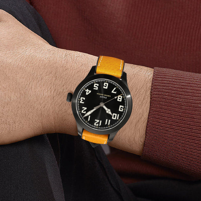 Premium Quality Leather-Fluorine Ruber Watch Bands Vintage Strap 20mm 22mm