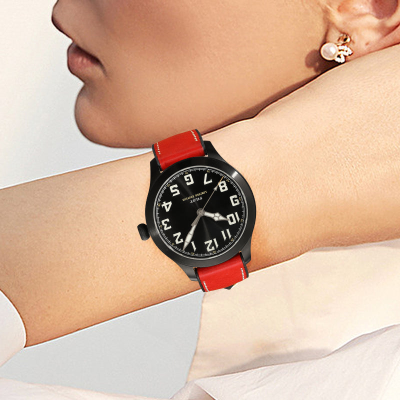 Premium Quality Leather-Fluorine Ruber Watch Bands Vintage Strap 20mm 22mm