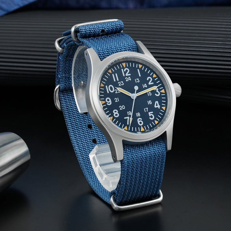 Militado ML05 VH31 Vintage Military Watch  Blue Dial