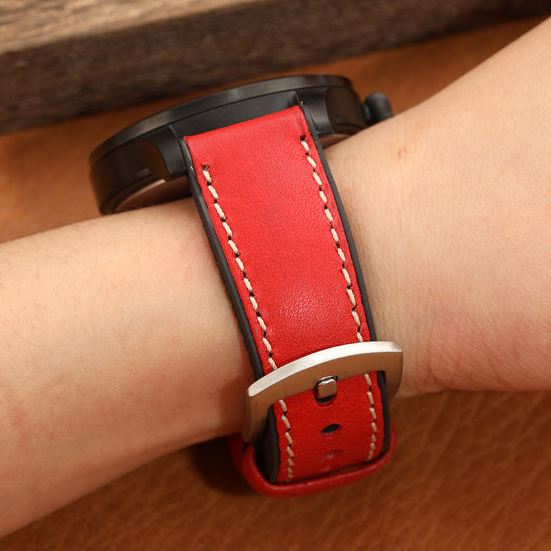 Premium Quality Leather-Fluorine Ruber Watch Bands Vintage Strap 20mm 22mm