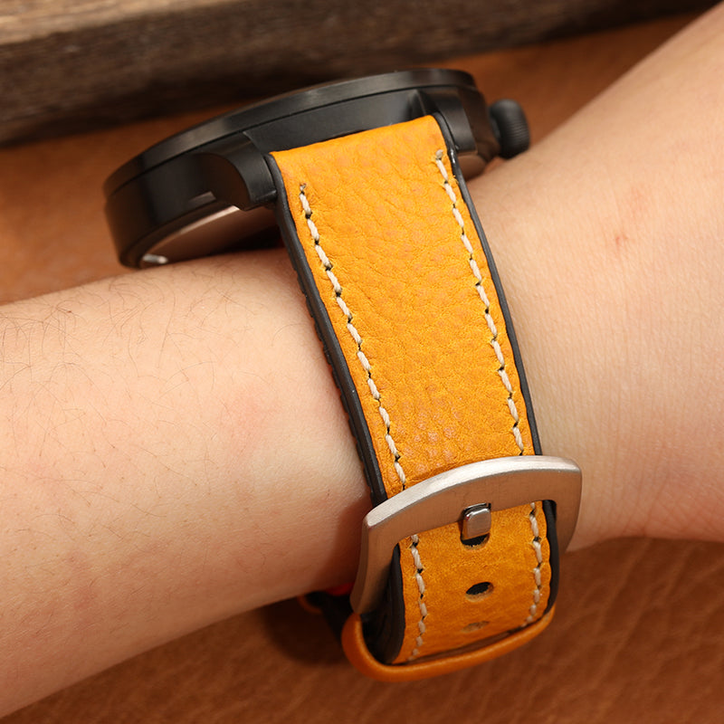 Premium Quality Leather-Fluorine Ruber Watch Bands Vintage Strap 20mm 22mm