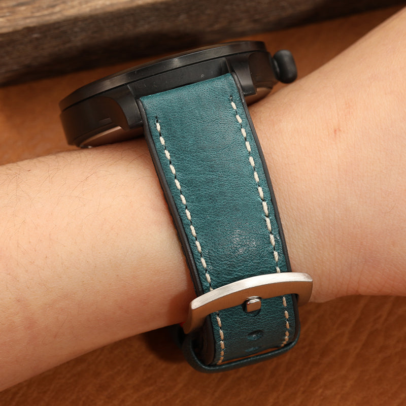 Premium Quality Leather-Fluorine Ruber Watch Bands Vintage Strap 20mm 22mm