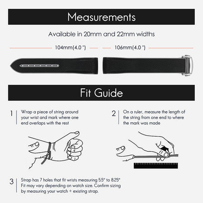 Soft Rubber Watch Band Silicone Watch Strap FKM Strap 20mm 22mm