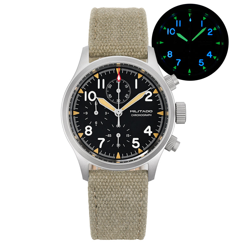Chronograph Watch Militado ML1868  Retro VK67 Quartz