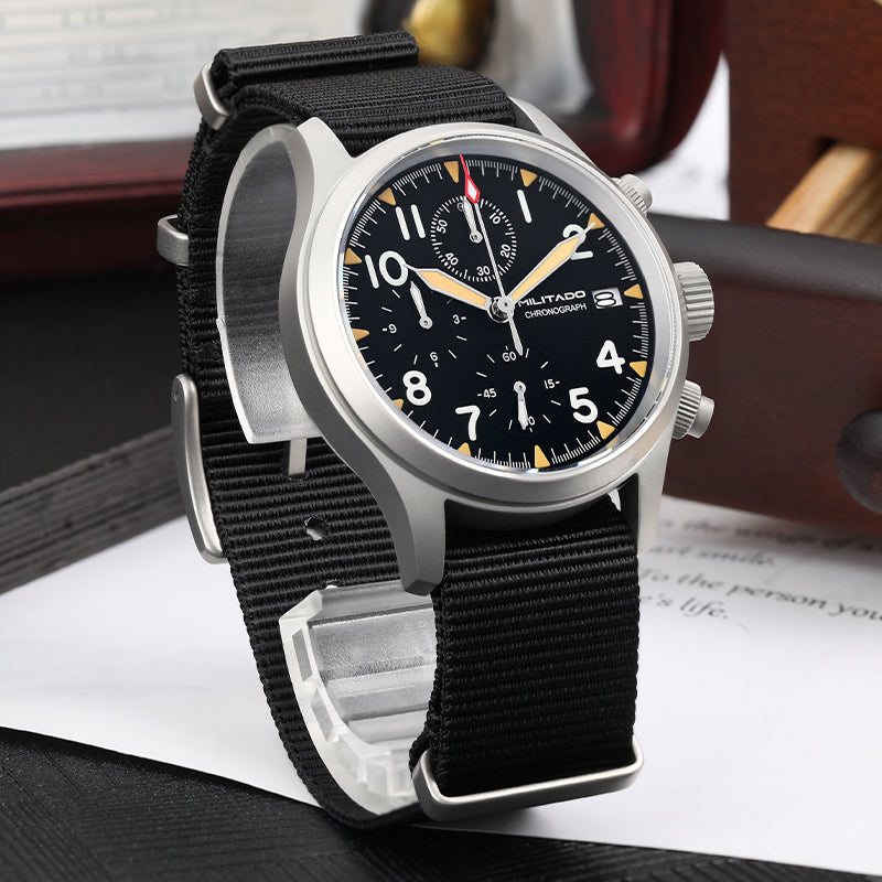 Chronograph Watch Militado ML1868  Retro VK67 Quartz