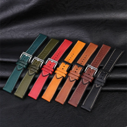 Premium Quality Leather-Fluorine Ruber Watch Bands Vintage Strap 20mm 22mm