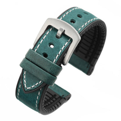 Premium Quality Leather-Fluorine Ruber Watch Bands Vintage Strap 20mm 22mm