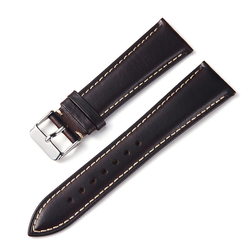 High Quality Leather Strap Vintage Oil Wax Leather Watch Band Cowhide Watchband 18mm 19mm 20mm 21mm 22mm