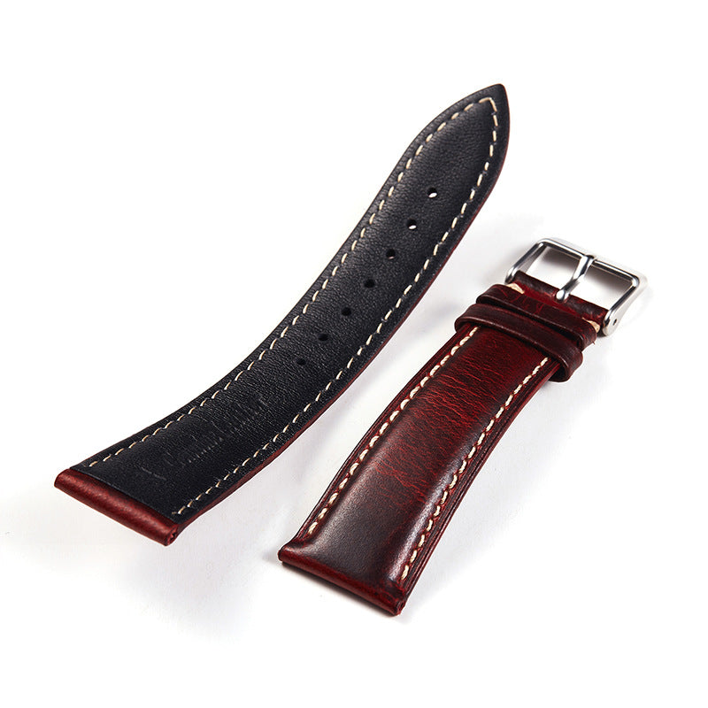 High Quality Leather Strap Vintage Oil Wax Leather Watch Band Cowhide Watchband 18mm 19mm 20mm 21mm 22mm