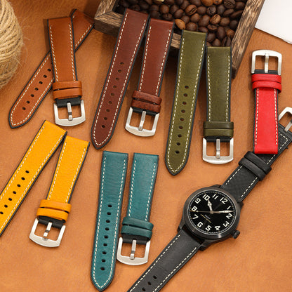 Premium Quality Leather-Fluorine Ruber Watch Bands