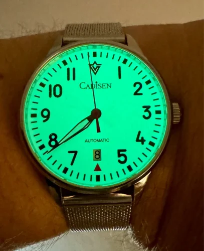 CADISEN C8224 Pilot Watch Dress NH35A Sapphire 50M Waterproof Mesh Belt Sapphire photo review