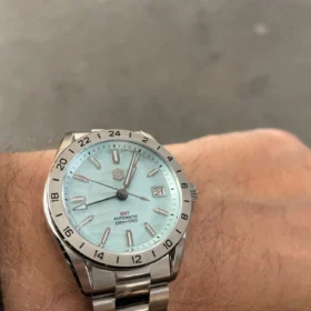 San Martin SN0129G GMT Watch 39mm Desert Texture Luxury NH34 Automatic AR Sapphire BGW9 luminous photo review