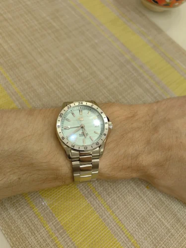 San Martin SN0129G GMT Watch 39mm Desert Texture Luxury NH34 Automatic AR Sapphire BGW9 luminous photo review