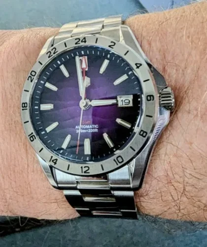 San Martin SN0129G GMT Watch 39mm Desert Texture Luxury NH34 Automatic AR Sapphire BGW9 luminous photo review