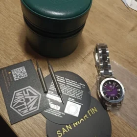 San Martin SN0129G GMT Watch 39mm Desert Texture Luxury NH34 Automatic AR Sapphire BGW9 luminous photo review