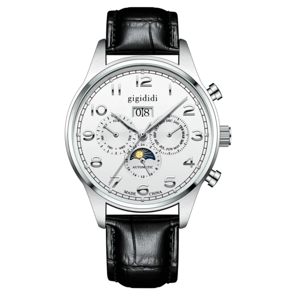 New 2023 Mechanical Wristwatch Moon Phase Watches Mens Power Reserve 40 Hours Luxury Clock Men Automatic Watch reloj hombre